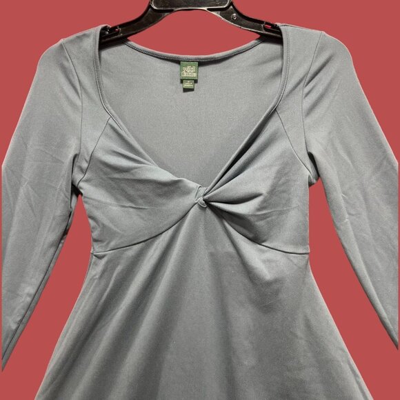 Wild Fable - Women's Long Sleeve Twist - Front Mini Knit Skater Dress - Gray - M - Picture 10 of 14